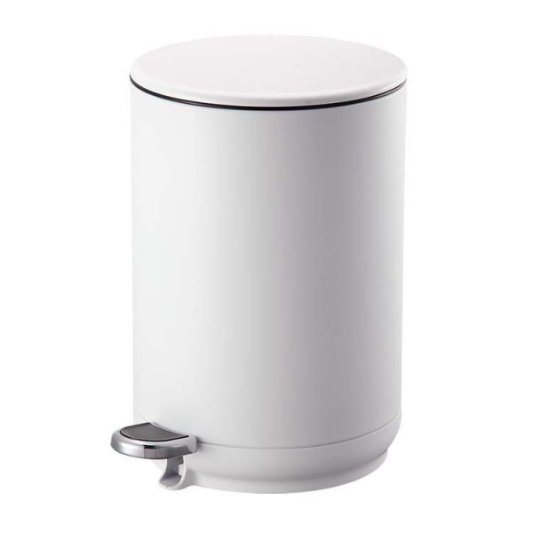 5L thin lid bathroom pedal bin-white-1
