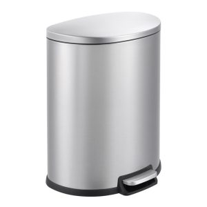 13 Gal. Stainless Steel D-Shaped Step On Trash can