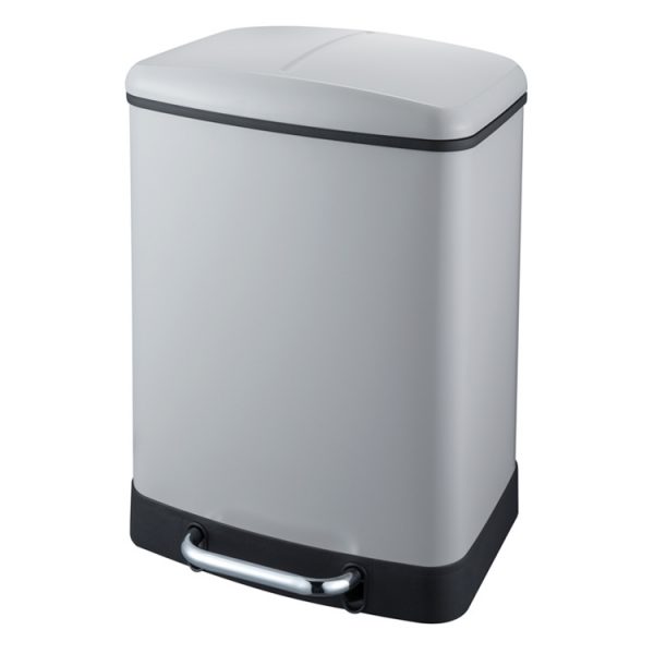 Rectangle soft-close recycle trash can with two inner can