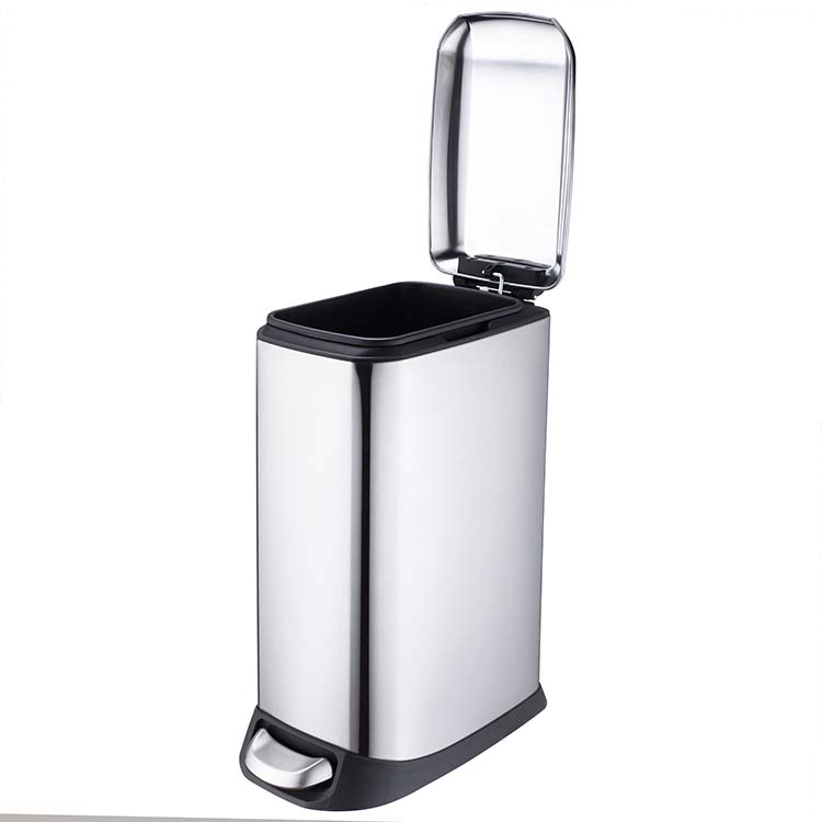 Narrow Soft-close Trash Can | Swanlord | Your Reliable Houseware Narrow Stainless Steel Trash Can