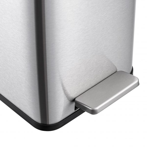 rectangular trash can narrow shape 10L steel pedal scaled
